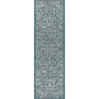 Tela Bohemian Textured Weave Floral Indoor/outdoor Runner Rug