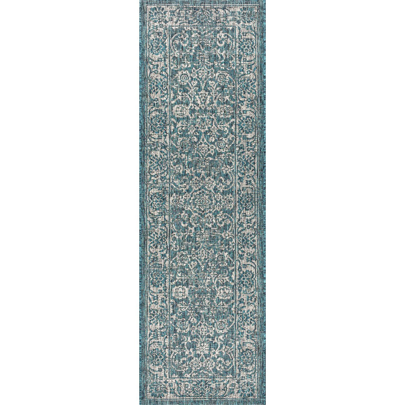 Tela Bohemian Textured Weave Floral Indoor/outdoor Runner Rug