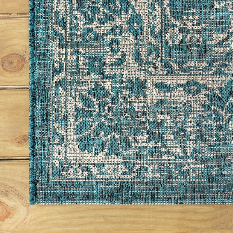 Tela Bohemian Textured Weave Floral Indoor/outdoor Area Rug