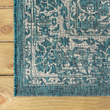 Tela Bohemian Textured Weave Floral Indoor/outdoor Square Rug