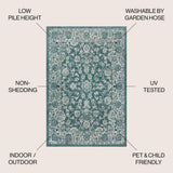 Tela Bohemian Textured Weave Floral Indoor/outdoor Area Rug