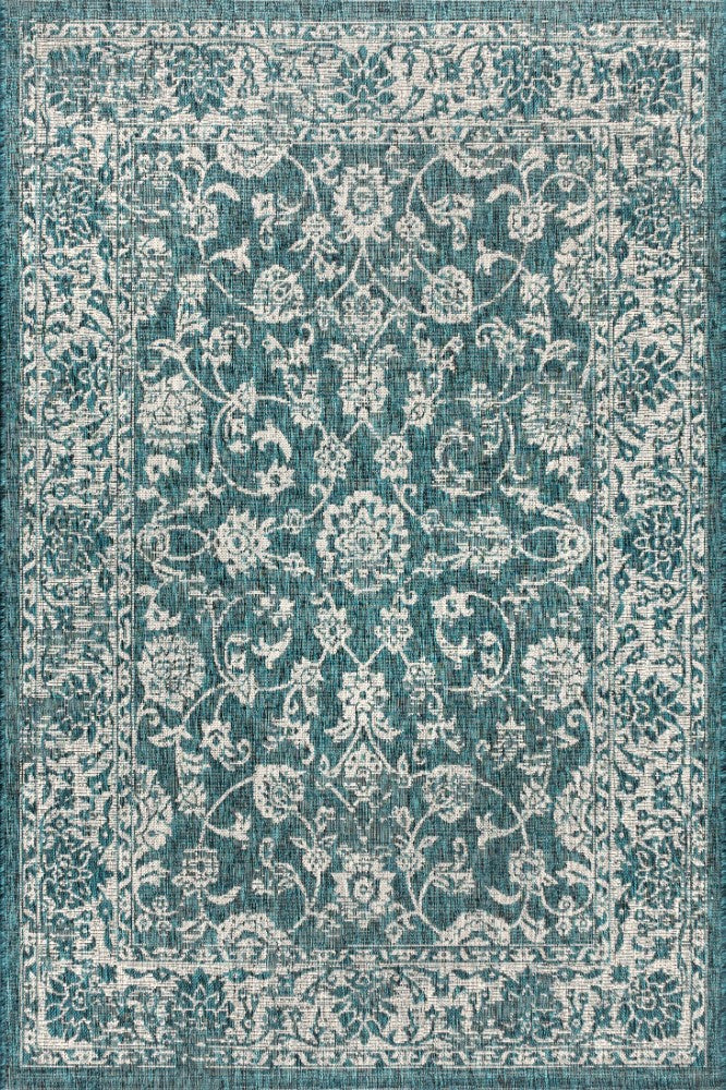 Tela Bohemian Textured Weave Floral Indoor/outdoor Area Rug