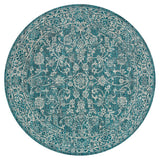 Tela Bohemian Textured Weave Floral Indoor/outdoor Round Rug