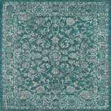 Tela Bohemian Textured Weave Floral Indoor/outdoor Square Rug