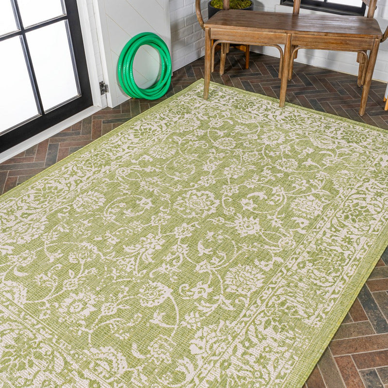 Tela Bohemian Textured Weave Floral Indoor/outdoor Area Rug