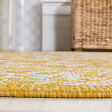 Tela Bohemian Textured Weave Floral Indoor/outdoor Square Rug