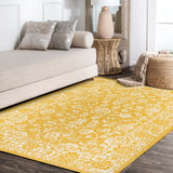 Tela Bohemian Textured Weave Floral Indoor/outdoor Area Rug