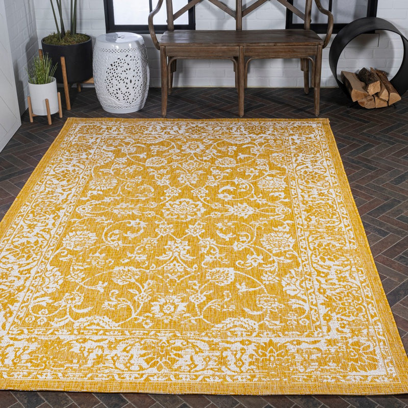 Tela Bohemian Textured Weave Floral Indoor/outdoor Area Rug