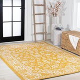 Tela Bohemian Textured Weave Floral Indoor/outdoor Area Rug