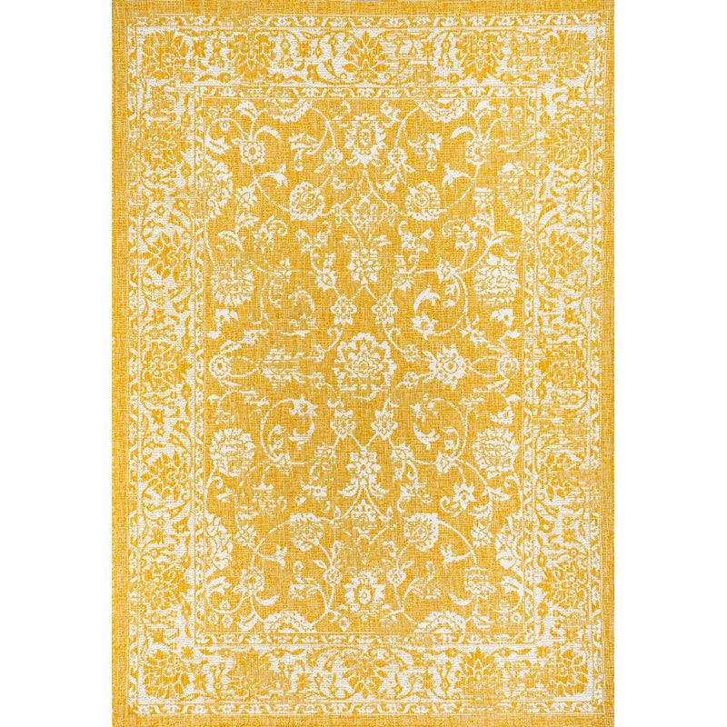 Tela Bohemian Textured Weave Floral Indoor/outdoor Area Rug