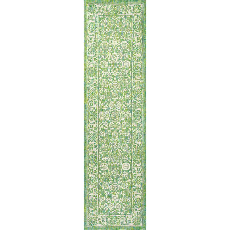 Tela Bohemian Textured Weave Floral Indoor/outdoor Runner Rug