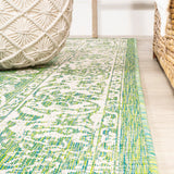 Tela Bohemian Textured Weave Floral Indoor/outdoor Area Rug