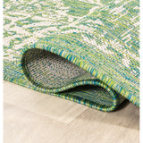 Tela Bohemian Textured Weave Floral Indoor/outdoor Round Rug