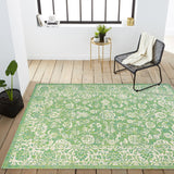 Tela Bohemian Textured Weave Floral Indoor/outdoor Area Rug