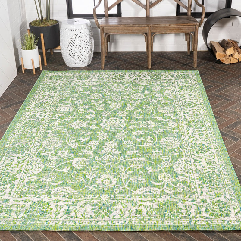Tela Bohemian Textured Weave Floral Indoor/outdoor Area Rug