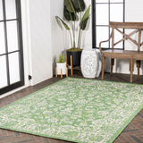 Tela Bohemian Textured Weave Floral Indoor/outdoor Area Rug