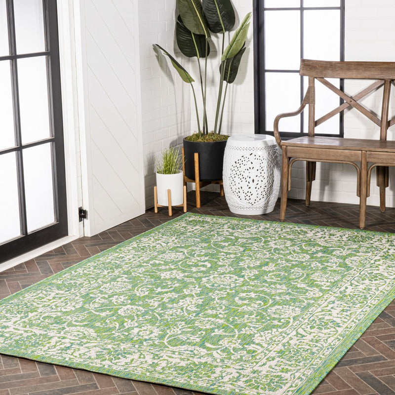 Tela Bohemian Textured Weave Floral Indoor/outdoor Area Rug