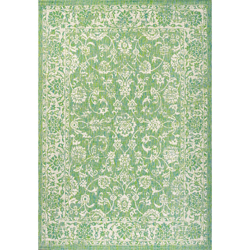 Tela Bohemian Textured Weave Floral Indoor/outdoor Area Rug