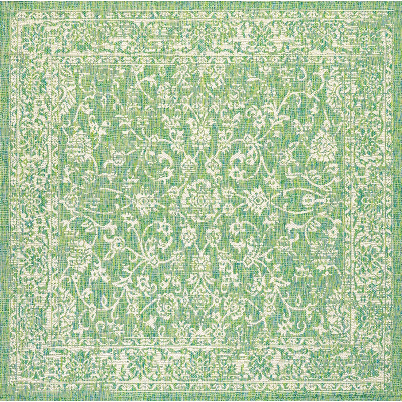 Tela Bohemian Textured Weave Floral Indoor/outdoor Square Rug