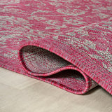 Tela Bohemian Textured Weave Floral Indoor/outdoor Runner Rug