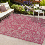 Tela Bohemian Textured Weave Floral Indoor/outdoor Area Rug