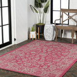 Tela Bohemian Textured Weave Floral Indoor/outdoor Area Rug