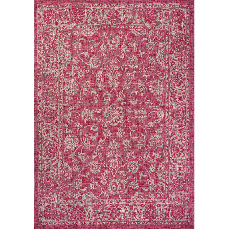 Tela Bohemian Textured Weave Floral Indoor/outdoor Area Rug