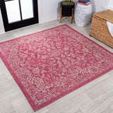 Tela Bohemian Textured Weave Floral Indoor/outdoor Square Rug