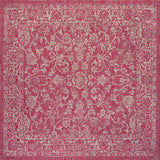 Tela Bohemian Textured Weave Floral Indoor/outdoor Square Rug