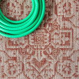 Sinjuri Medallion Textured Weave Indoor/outdoor Round Rug