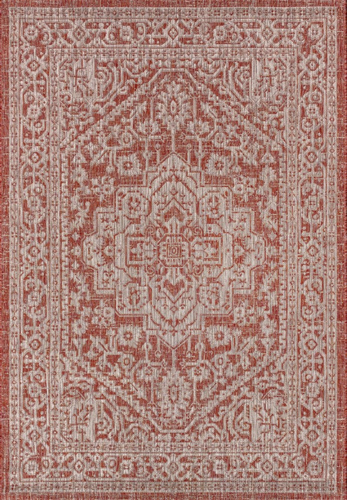 Sinjuri Medallion Textured Weave Indoor/outdoor Area Rug