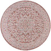 Sinjuri Medallion Textured Weave Indoor/outdoor Round Rug