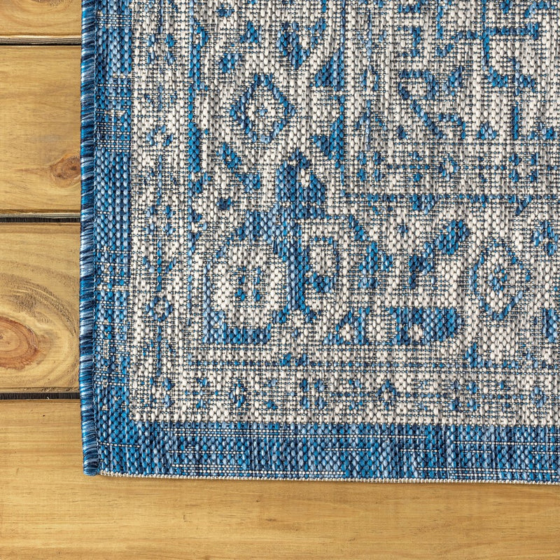 Sinjuri Medallion Textured Weave Indoor/outdoor Round Rug