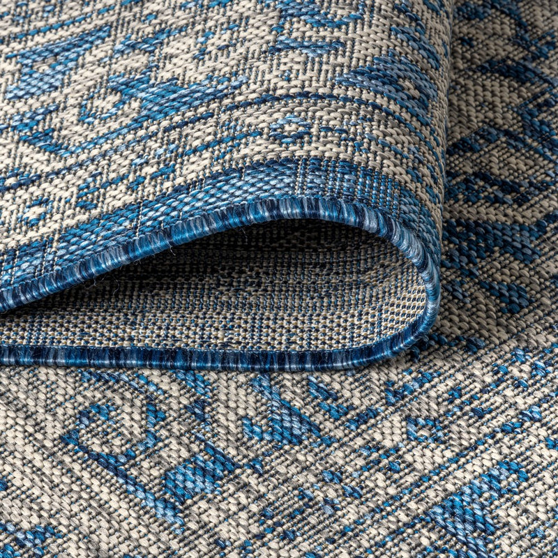 Sinjuri Medallion Textured Weave Indoor/outdoor Round Rug