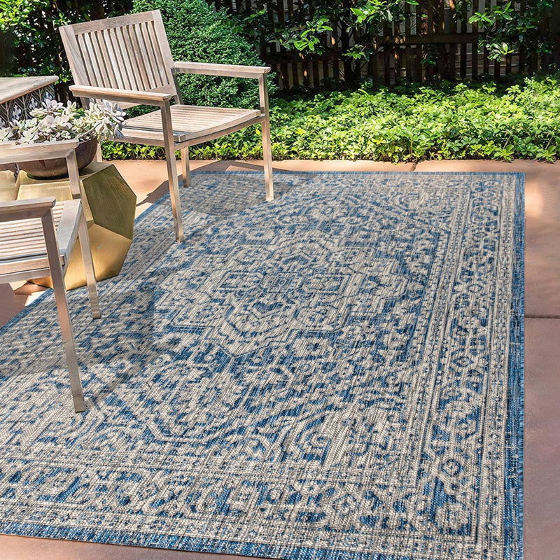 Sinjuri Medallion Textured Weave Indoor/outdoor Area Rug