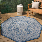 Sinjuri Medallion Textured Weave Indoor/outdoor Octagon Rug