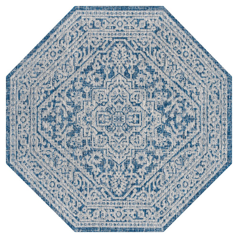 Sinjuri Medallion Textured Weave Indoor/outdoor Octagon Rug