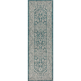 Sinjuri Medallion Textured Weave Indoor/outdoor Runner Rug