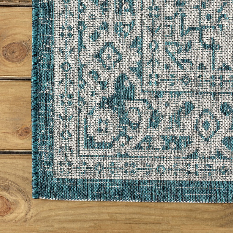 Sinjuri Medallion Textured Weave Indoor/outdoor Round Rug