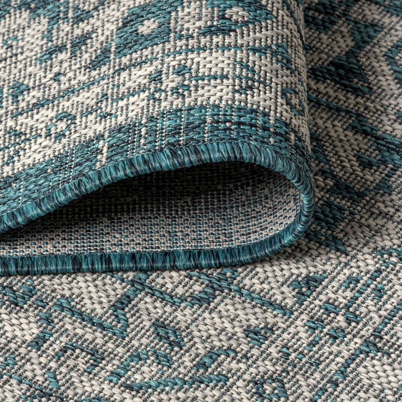 Sinjuri Medallion Textured Weave Indoor/outdoor Square Rug