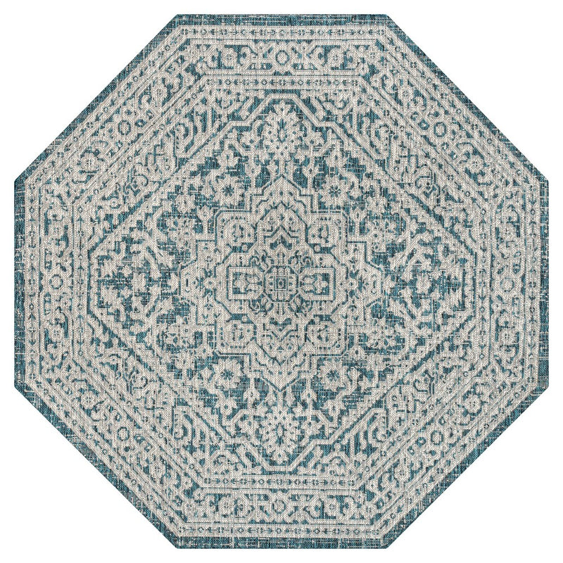 Sinjuri Medallion Textured Weave Indoor/outdoor Octagon Rug