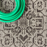 Sinjuri Medallion Textured Weave Indoor/outdoor Area Rug