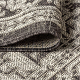 Sinjuri Medallion Textured Weave Indoor/outdoor Square Rug