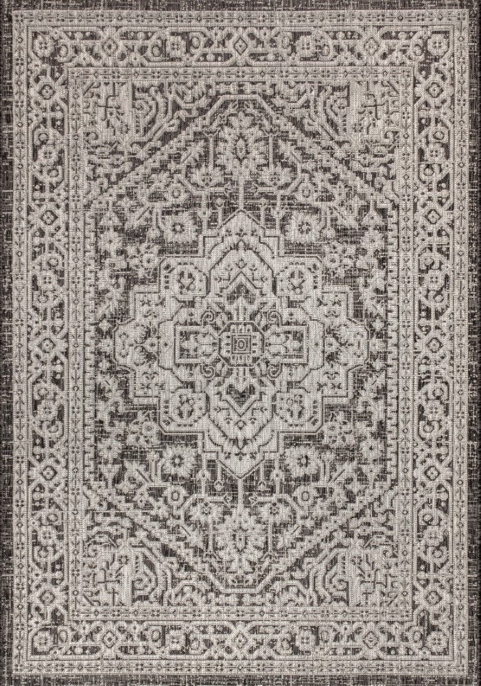 Sinjuri Medallion Textured Weave Indoor/outdoor Area Rug