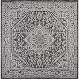 Sinjuri Medallion Textured Weave Indoor/outdoor Square Rug