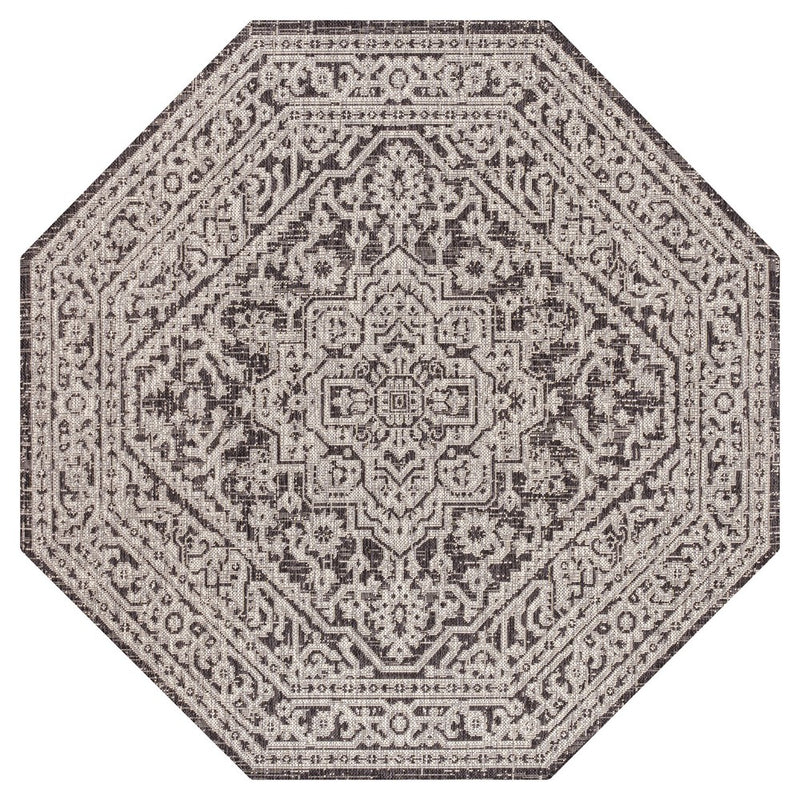 Sinjuri Medallion Textured Weave Indoor/outdoor Octagon Rug