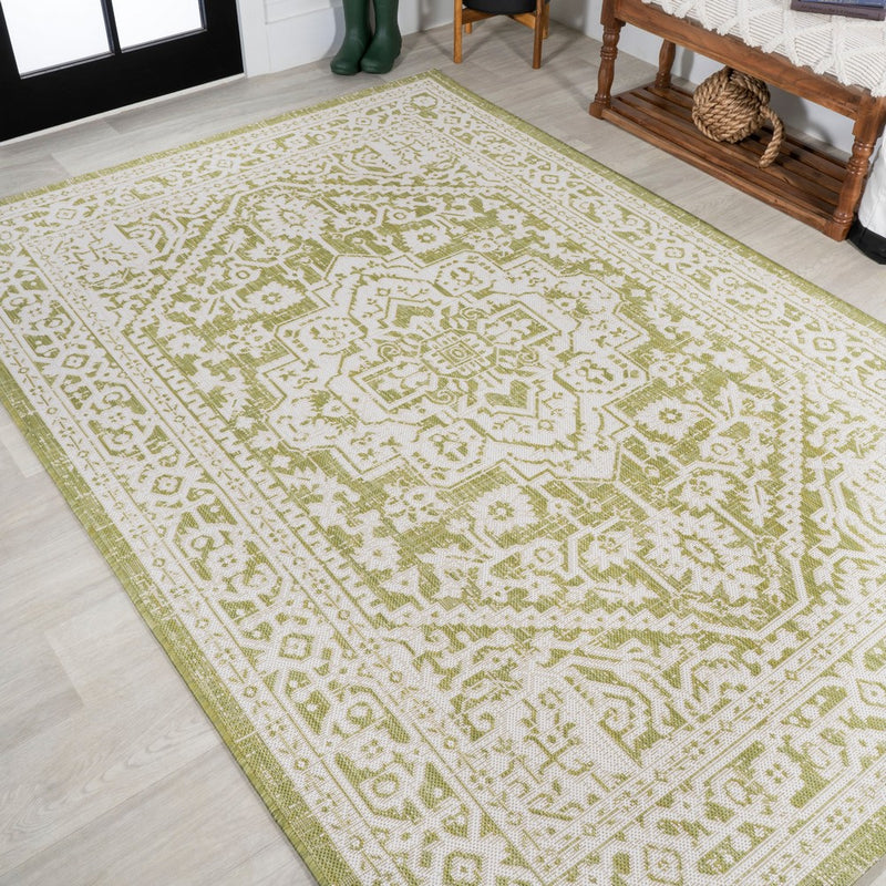 Sinjuri Medallion Textured Weave Indoor/outdoor Area Rug