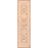 Sinjuri Medallion Textured Weave Indoor/outdoor Runner Rug