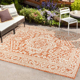 Sinjuri Medallion Textured Weave Indoor/outdoor Area Rug