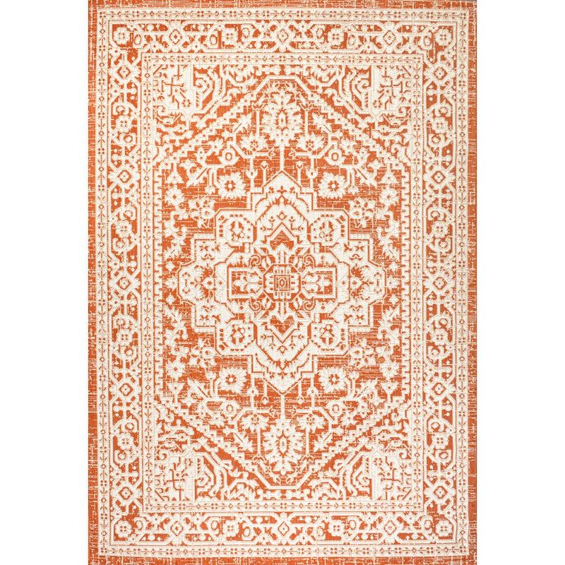 Sinjuri Medallion Textured Weave Indoor/outdoor Area Rug
